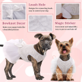 Vestidos de princesa branca de cachorro com bowknot